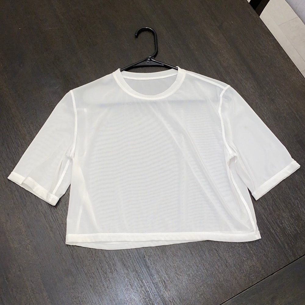 Cropped Mesh T-shirt
